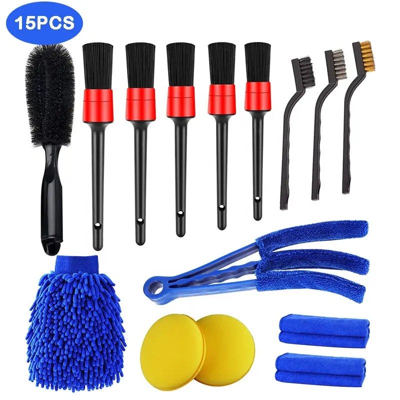 CAR DETAILING BRUSH 15PCS SET 15 IN 1 CAR CLEANING KIT SET