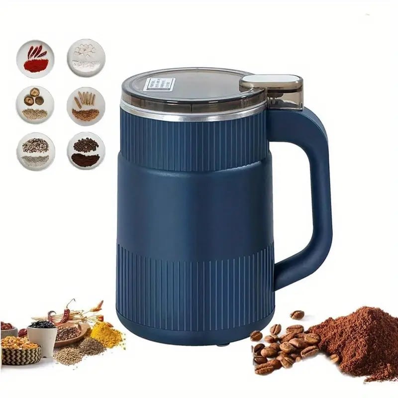 ELECTRIC COFFEE GRINDER WITH HANDLE BLUE BEAN GRINDER