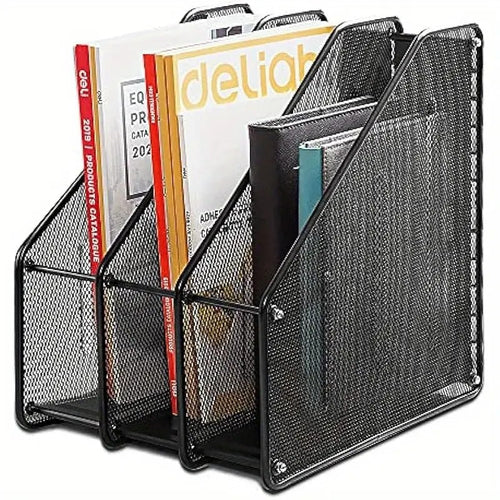 MESH 3 SEC FILE HOLDER 3 Layer Metal Mesh Magazine Document Holder File Rack