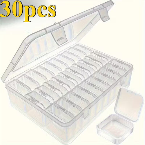 30PCS TRANSPARENT BEAD STORAGE BOX 30 GRID 30 DABBI PLASTIC STORAGE BOX