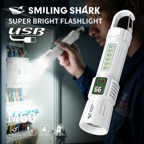 WHITE TORCH LIGHT WITH DIGITAL DISPLAY