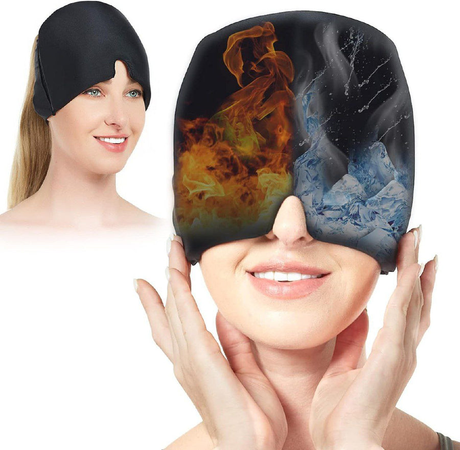 MIGRAINE RELIEF CAP GEL ICE COVERED    MIGRAINE RELIEF HAT   COLD THERAPY MIGRAINE RELIEF HAT   MIGRAINE ICE HEAD WRAP   ICE PACK MASK 